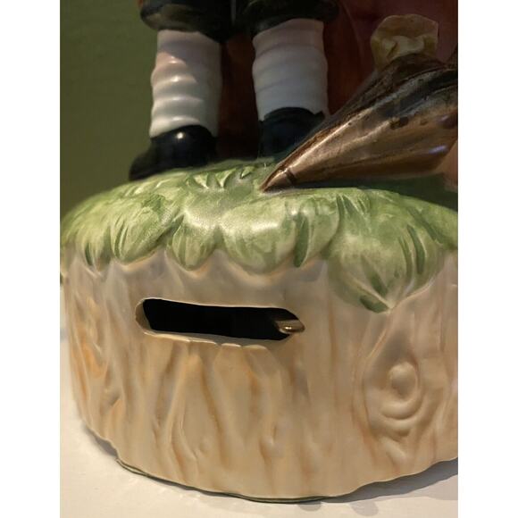 Porcelain Music Box VTG Expressive Boy Playing Cello for Dog Japan Music Decor - Picture 6 of 10